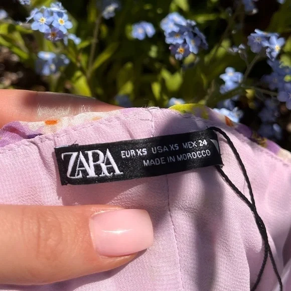 ZARA| DRAPED FLORAL PRINT TOP - Picture 6 of 9